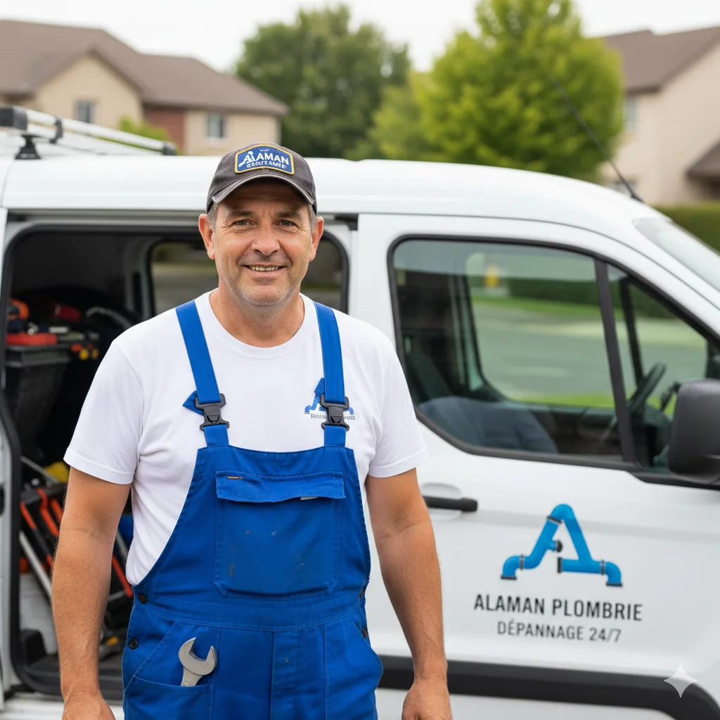 Plombier professionnel installant un système sanitaire